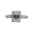 Emerald Cut Diamond Halo Engagement Ring in 14Karat White Gold