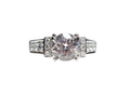 Vintage Style Diamond Engagement Ring in 14Karat White Gold and Platinum