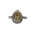 Pear Shaped Yellow Diamond Ring in 18Karat White Gold