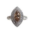 Marquise Cut Yellow Diamond Ring in 18Karat White Gold