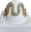 Wavy Curved Warped Diamond Ring in 18 Karat Yellow Gold