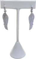 Dangling Angel Wing Earrings 18 Karat White Gold