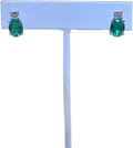 Oval Cut Zambian Emerald Diamond Earrings