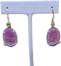 Dangling 14 Karat Gold Ruby Diamond Green Sapphire Earrings