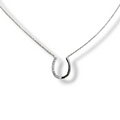 Diamond Horseshoe Necklace in 14KT White Gold