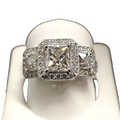 French Cut 1.5 Carat Center Diamond Ring in 18Kt White Gold
