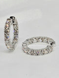 Inside Out Diamond Hoop Earring in 18Kt White Gold
