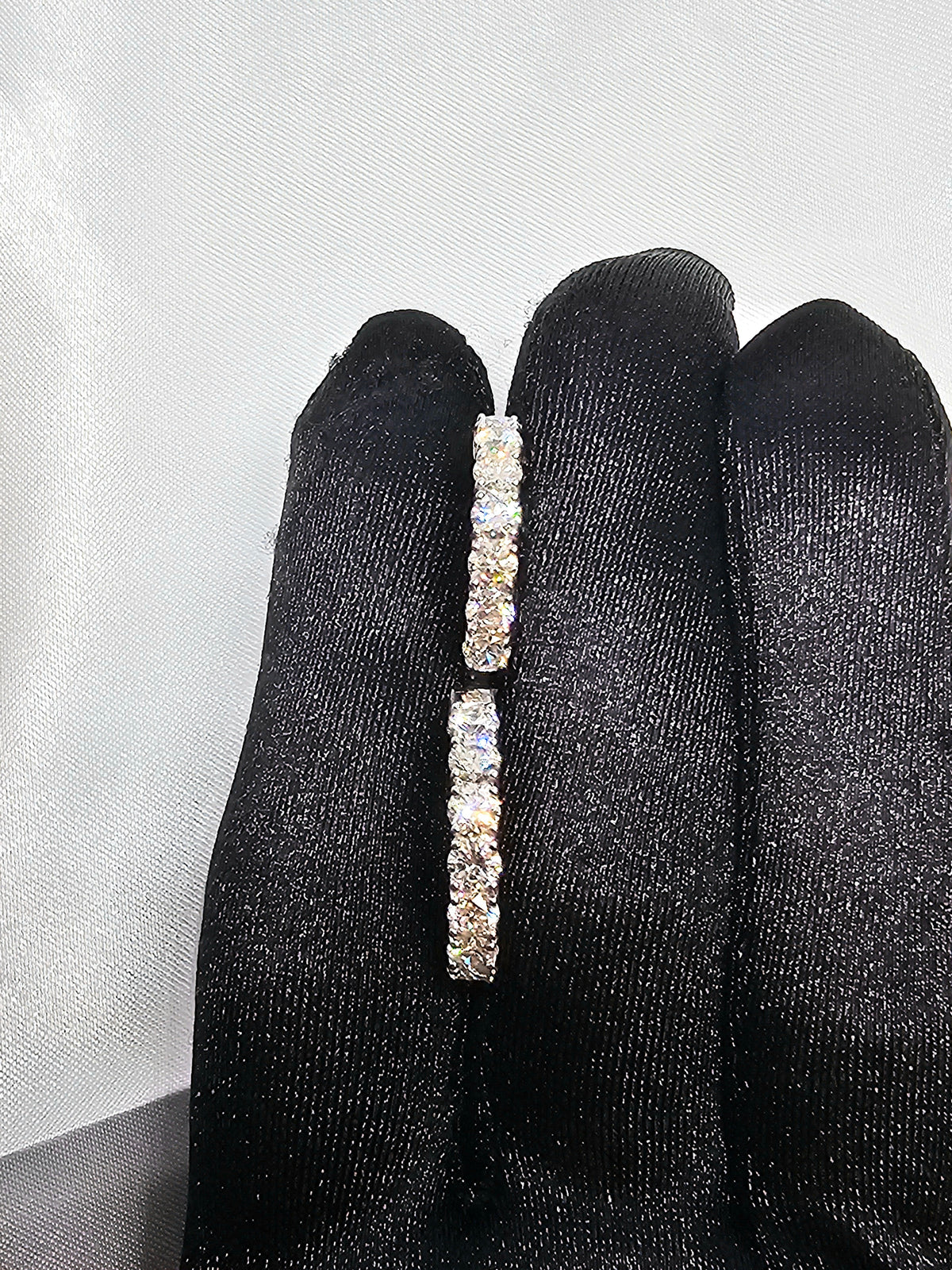 Inside Out Diamond Hoop Earring in 18Kt White Gold