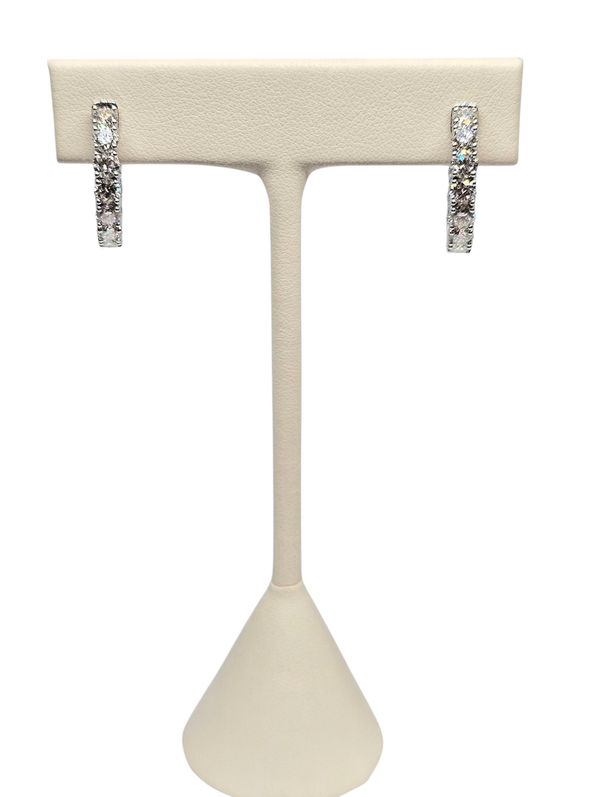 Inside Out Diamond Hoop Earring in 18Kt White Gold