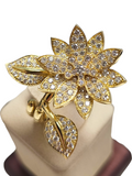 18Kt Yellow Gold Diamond Flower Ring