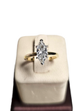 Marquise Diamond Ring in 18 Karat Yellow Gold and Platinum