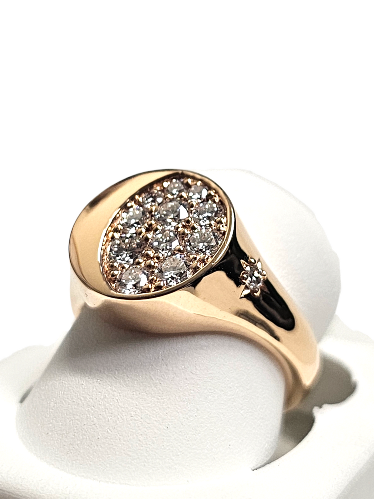 18Kt Rose Gold Moon Diamond Ring