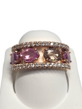 18Kt Rose Gold Yellow and Pink Sapphire Ring