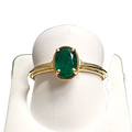 Gold Emerald Ring in 18 Karat Yellow Gold