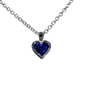 18Kt White Gold Blue Sapphire Small Heart Pendant Necklace