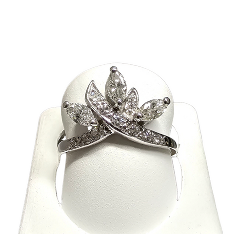 14Kt White Gold Marquise Diamond Ring