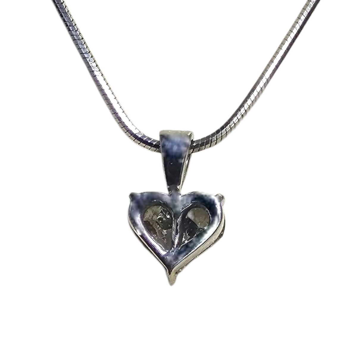 14Kt White Gold Diamond Heart Pendant Necklace