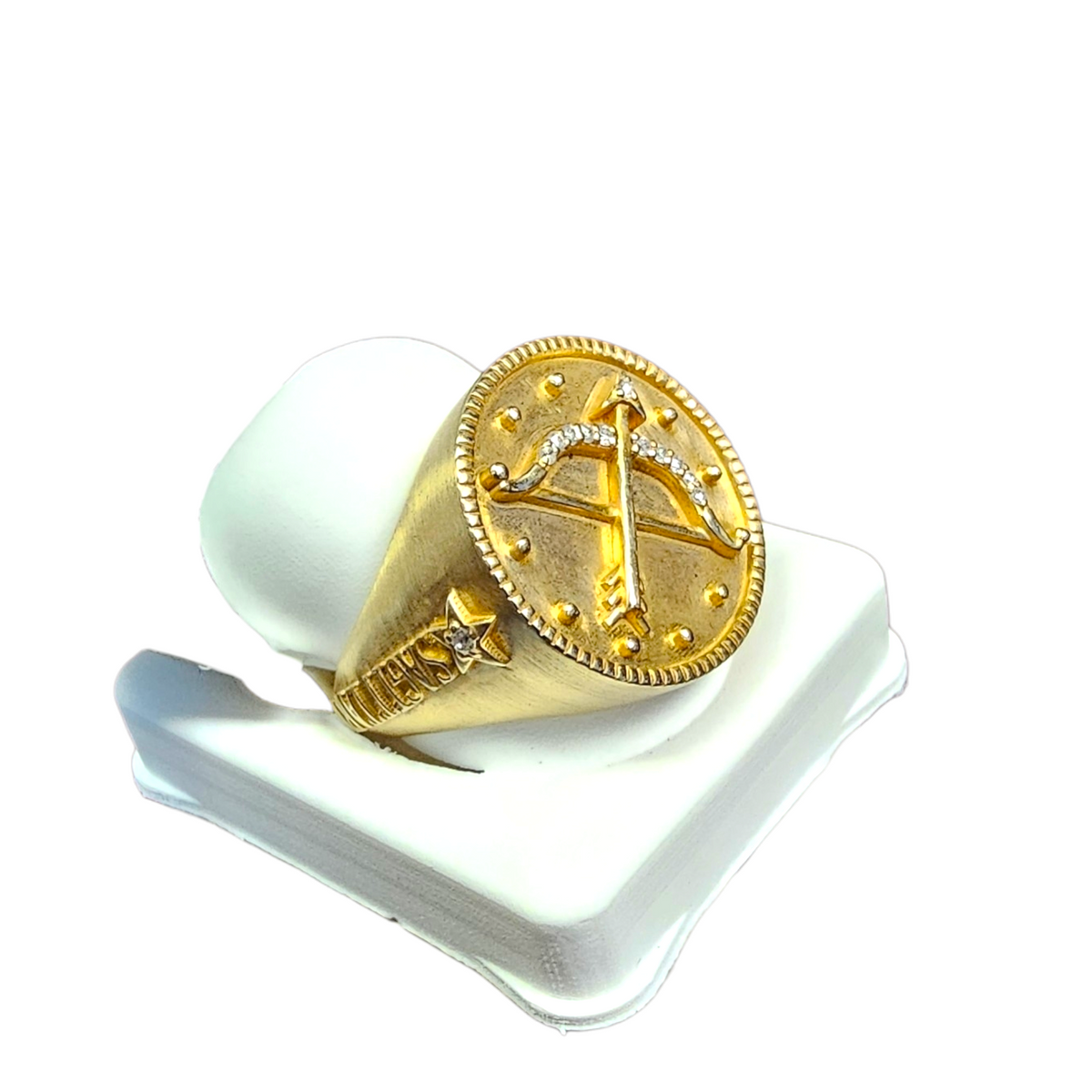 14Kt Yellow Gold Diamond Sagittarius Ring