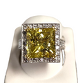Princess Cut Fancy Intense Yellow Diamond Ring in 18 Karat White Gold