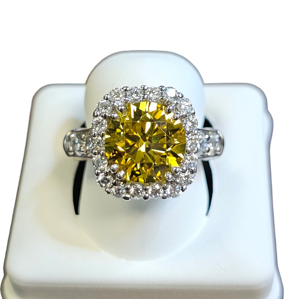 Platinum Yellow Treated Diamond Ring