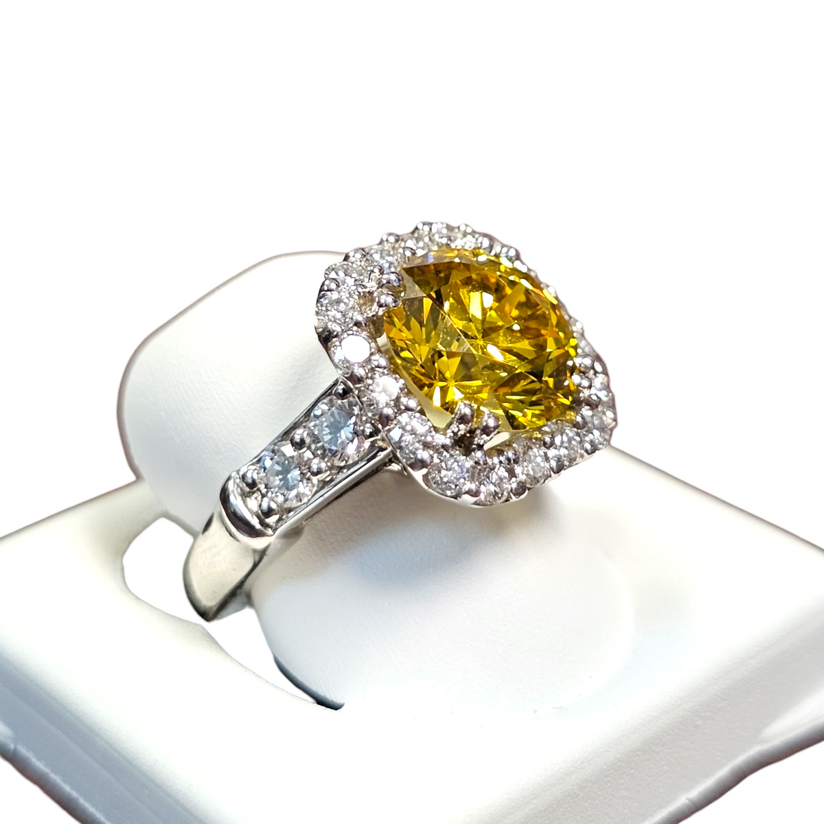 Platinum Yellow Treated Diamond Ring