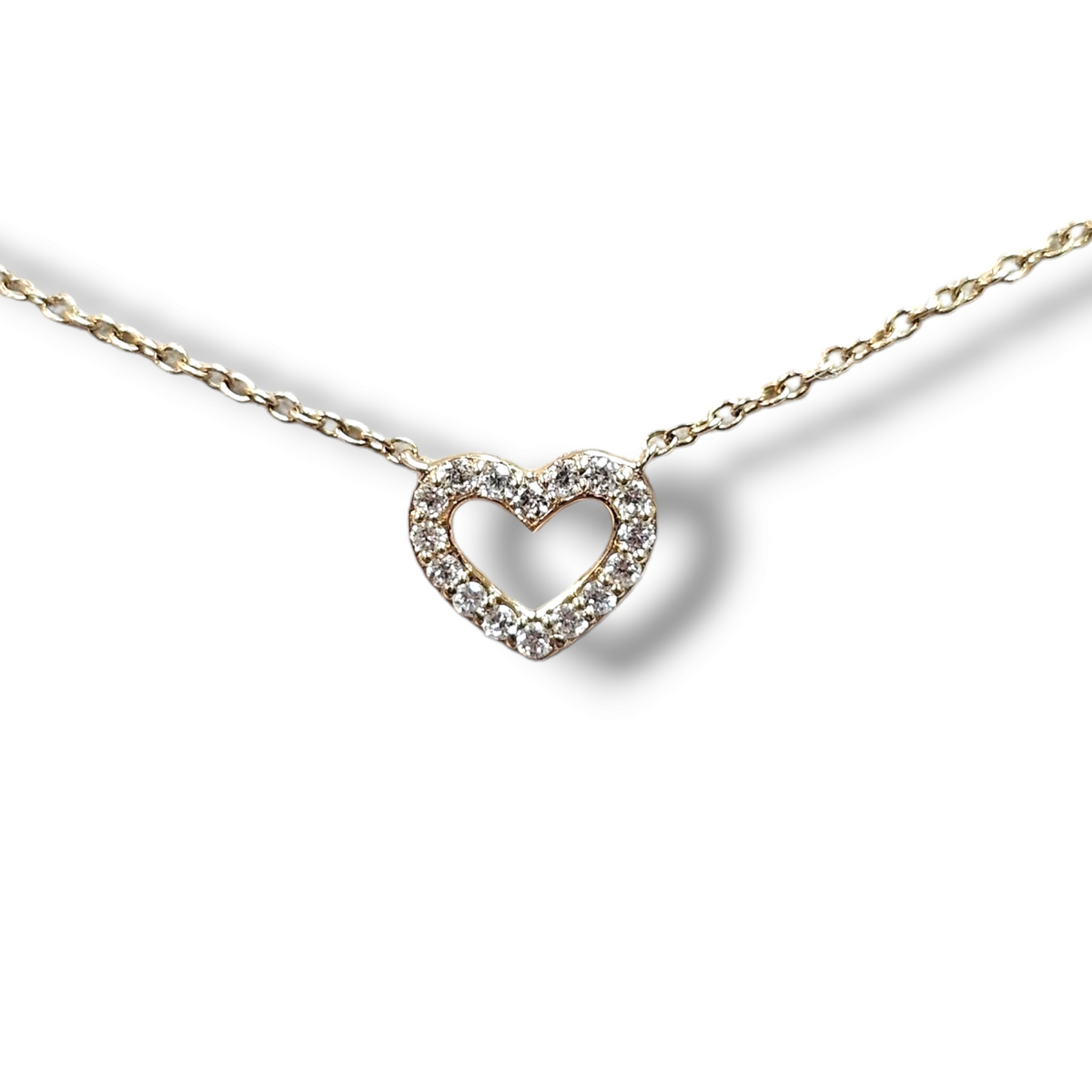 14KT Yellow Gold Diamond Heart Necklace