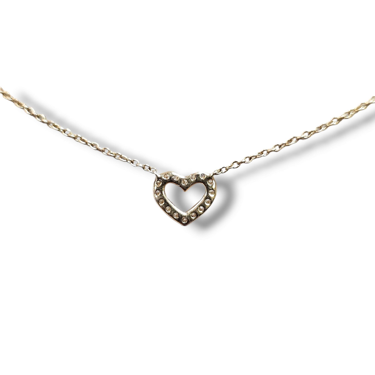 14KT Yellow Gold Diamond Heart Necklace