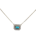 Turquoise and Diamond Necklace in 14 Karat Yellow Gold