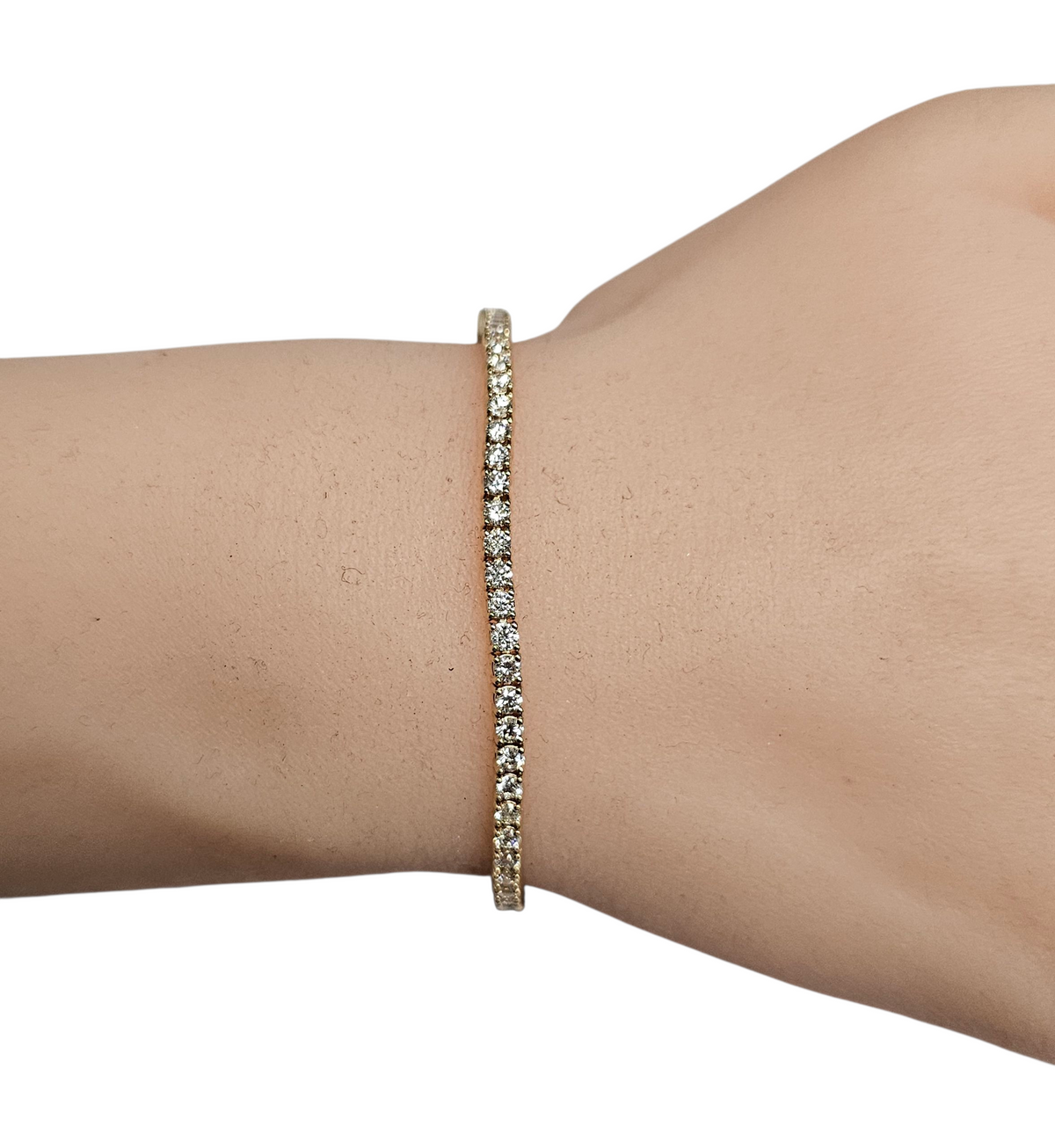 3.50 Carat Diamond Women's Tennis Bracelet in 14 Karat Yellow Gold