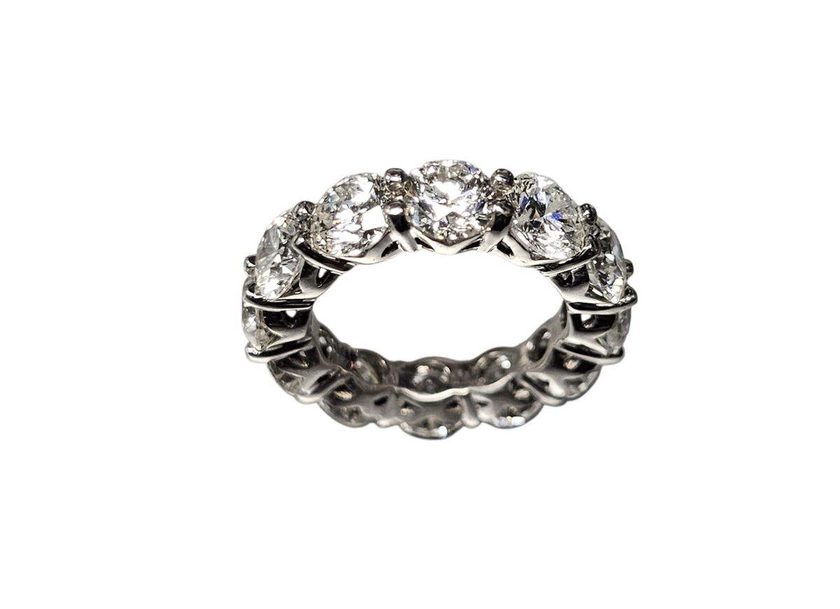 Diamond Eternity Band Ring in 18 Karat White Gold