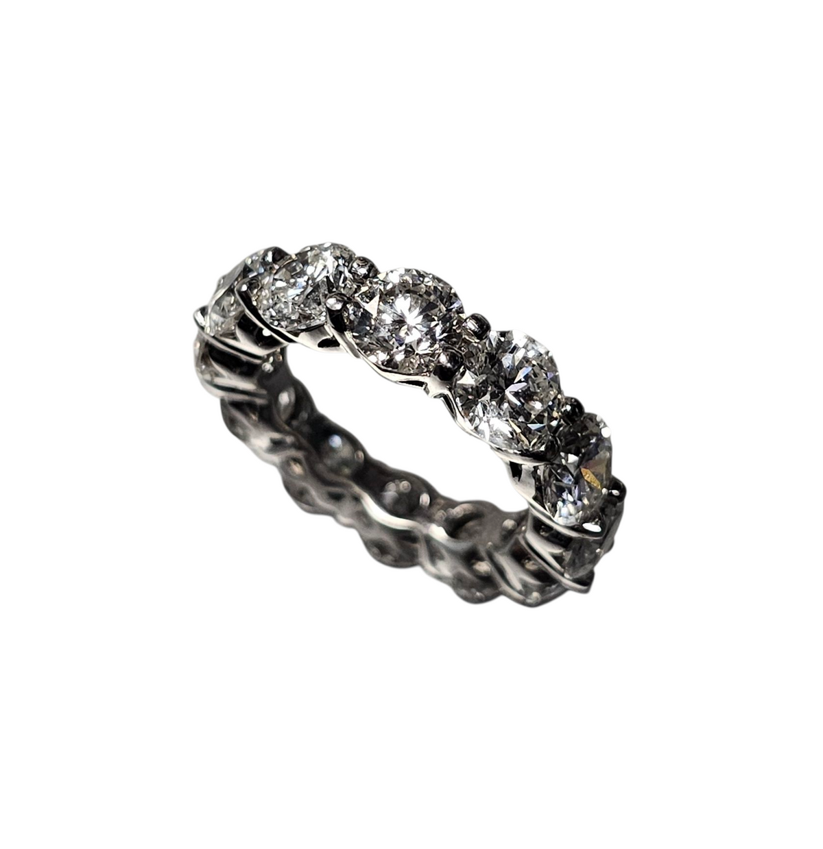 Diamond Eternity Band Ring in 18 Karat White Gold