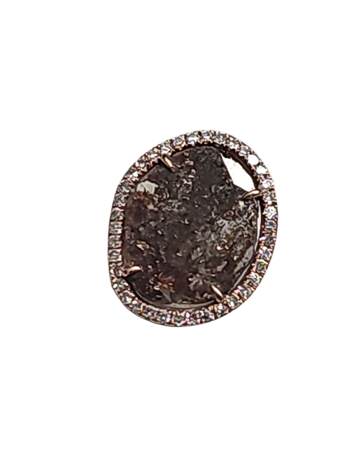 Brown Diamond Sliced Earrings in 14kt Rose Dold