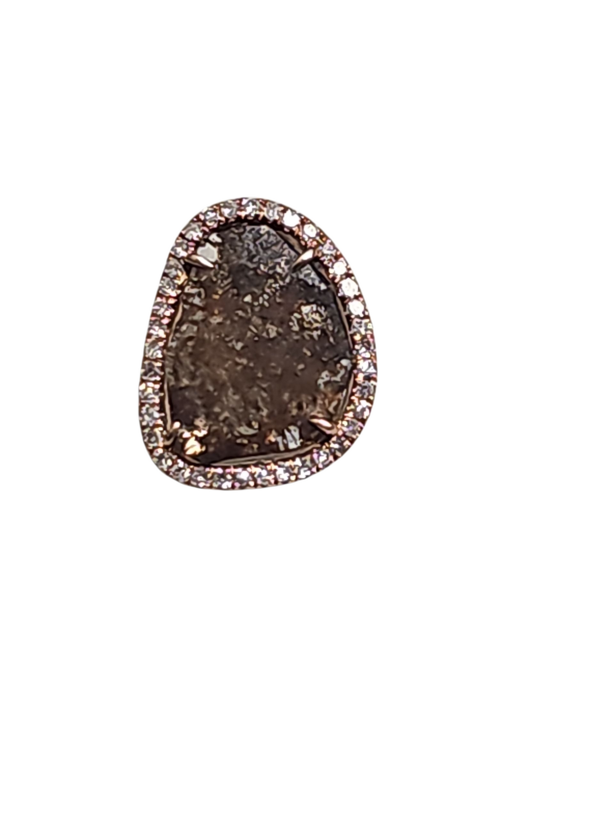 Brown Diamond Sliced Earrings in 14kt Rose Dold