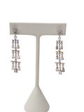 Multicolored Dangling Chandelier Earrings in 18k White and Yellow Gold
