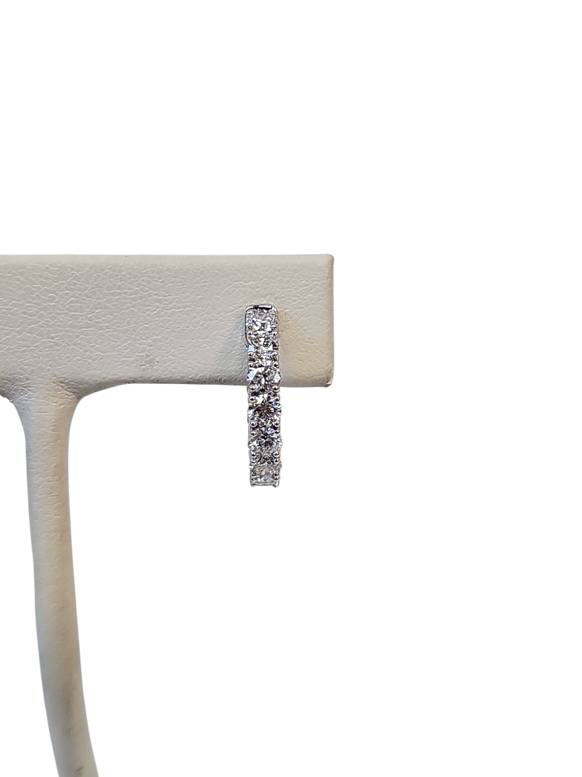 Large Diamond Huggies Earrings in 18Kt White Gold
