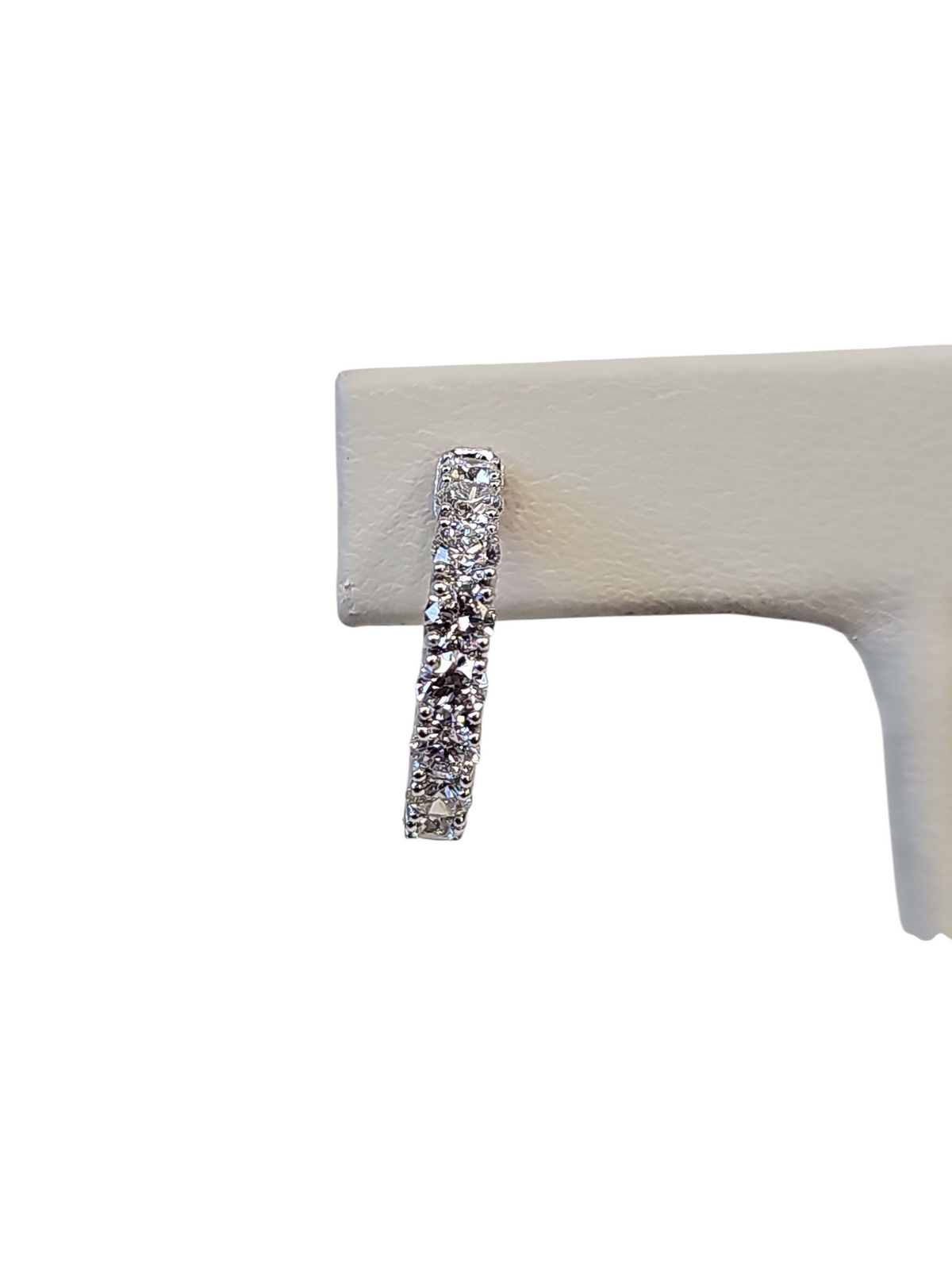 Large Diamond Huggies Earrings in 18Kt White Gold