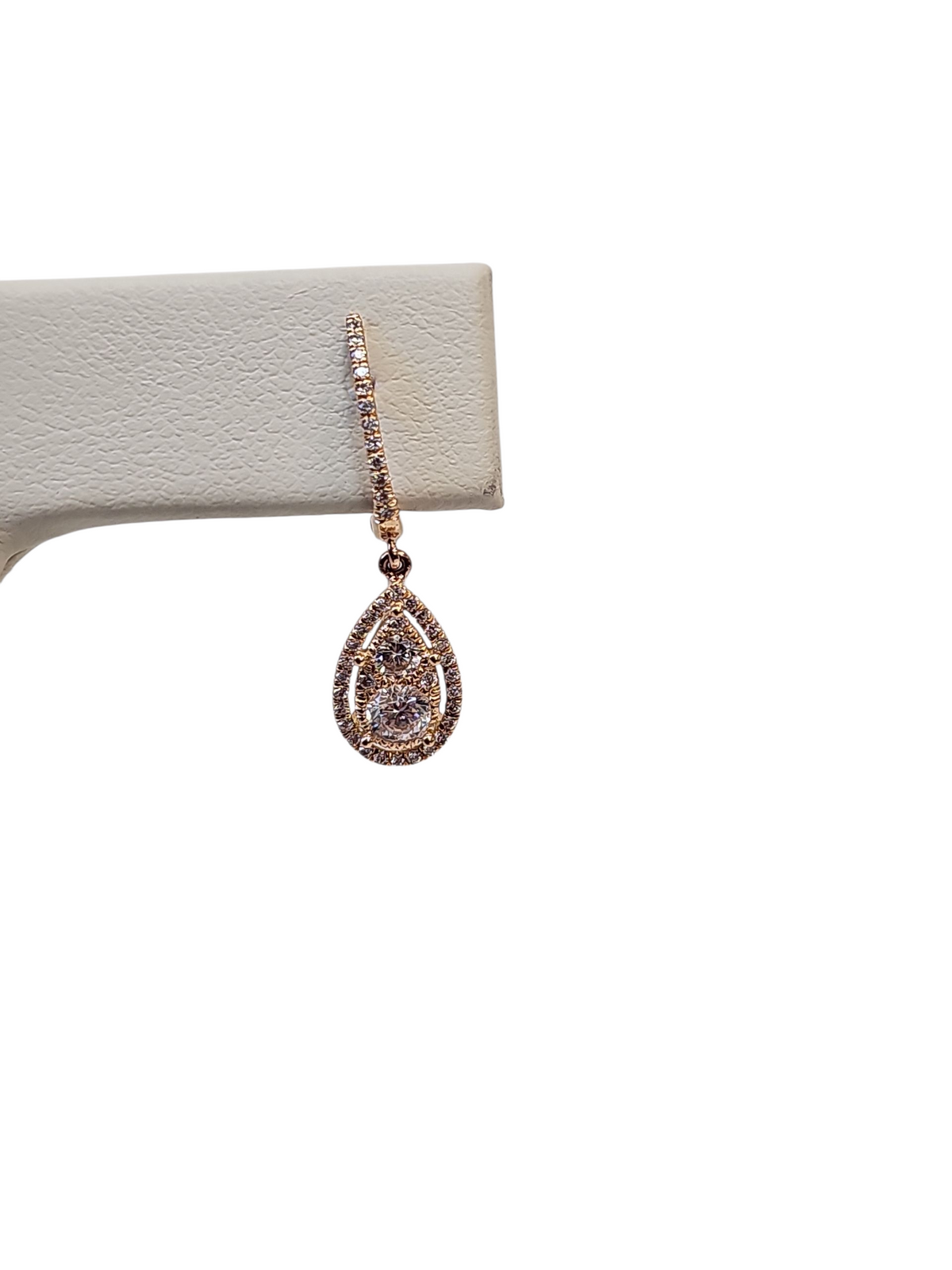 Double Diamond Drop Earrings in 18kt Rose Gold