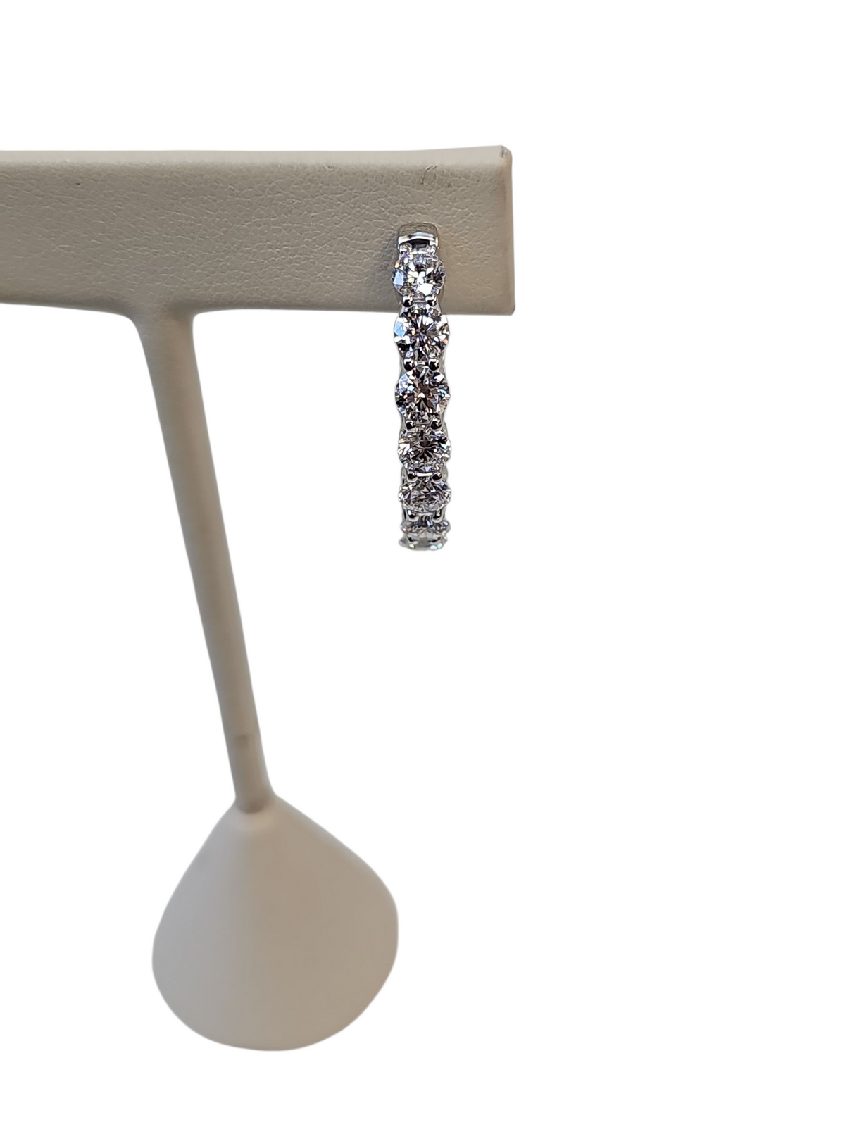 Large Oval Diamond Hoop Earrings in 14kt White Gold