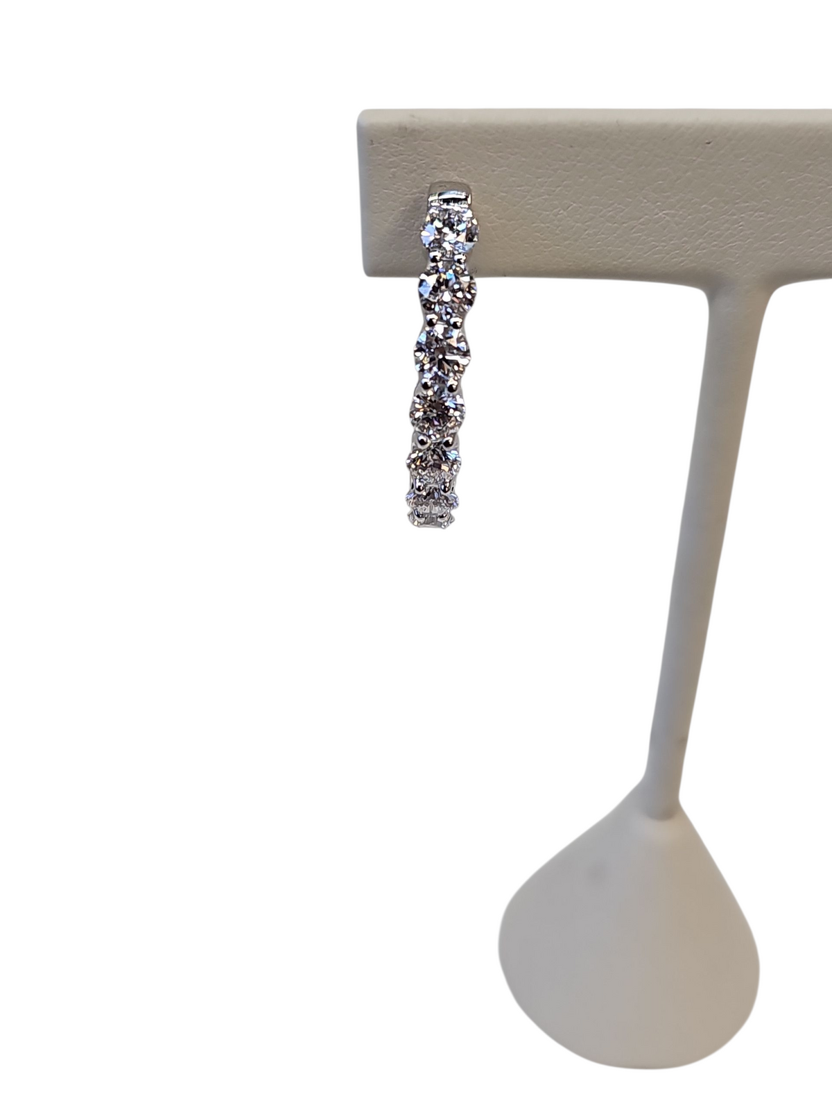 Large Oval Diamond Hoop Earrings in 14kt White Gold