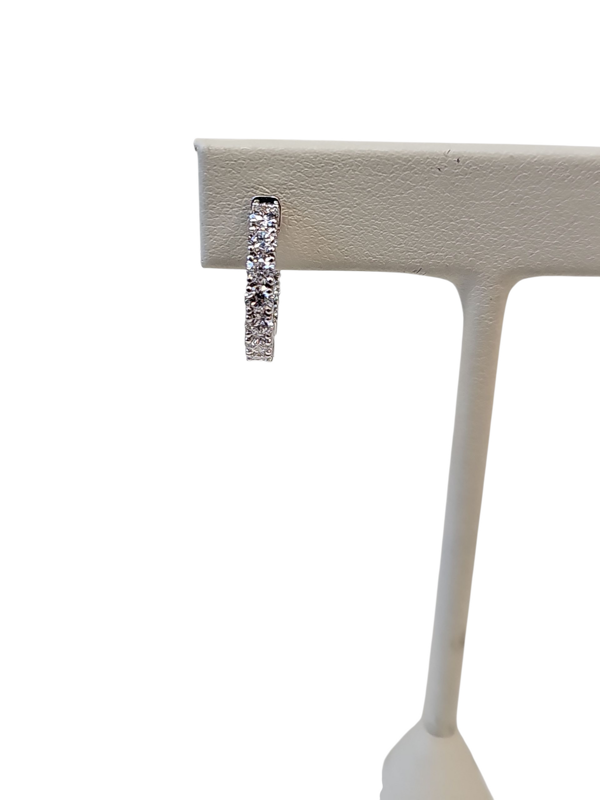 Small Diamond Hoop Earrings in 14kt White Gold