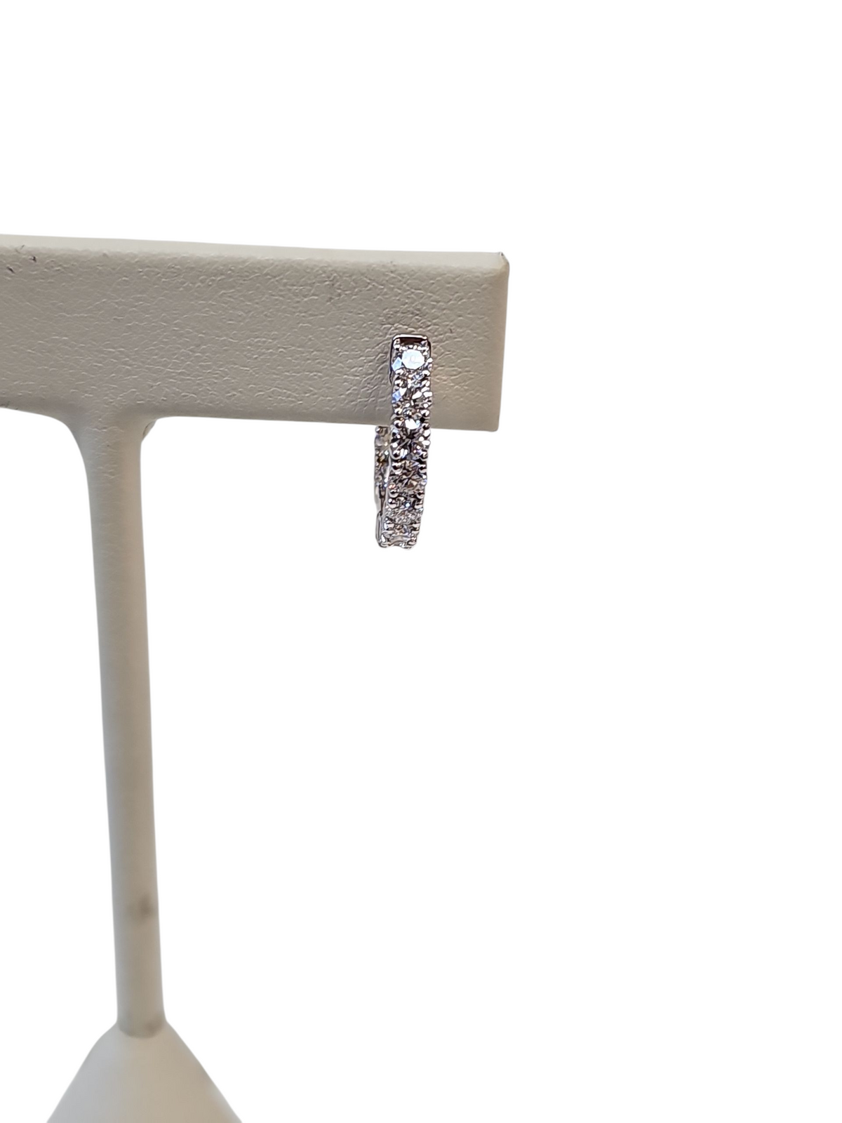 Small Diamond Hoop Earrings in 14kt White Gold