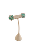 Emerald Flower Earring in 18kt White Gold