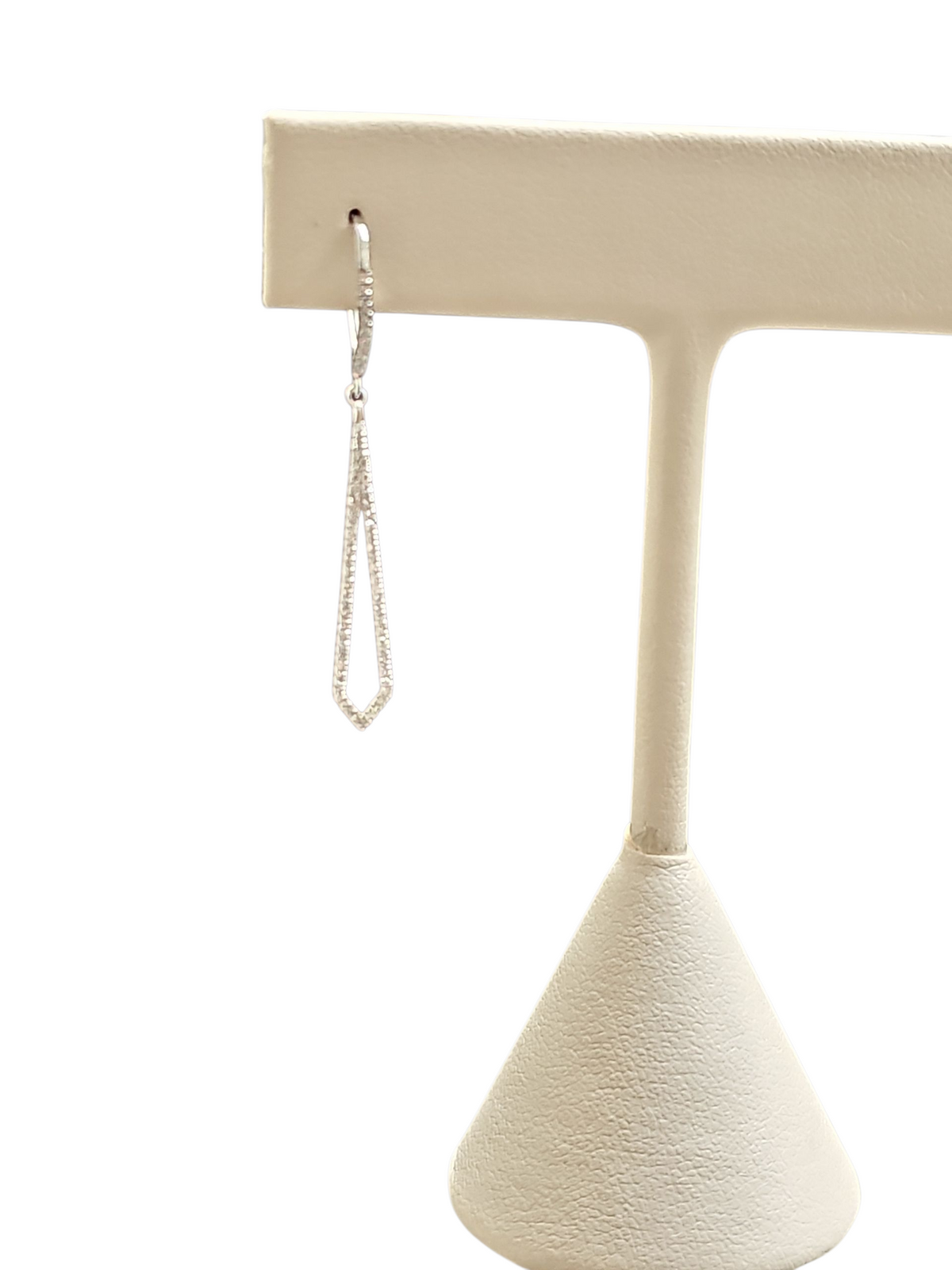 Diamond Elongated Drop Earrings in 14kt White Gold