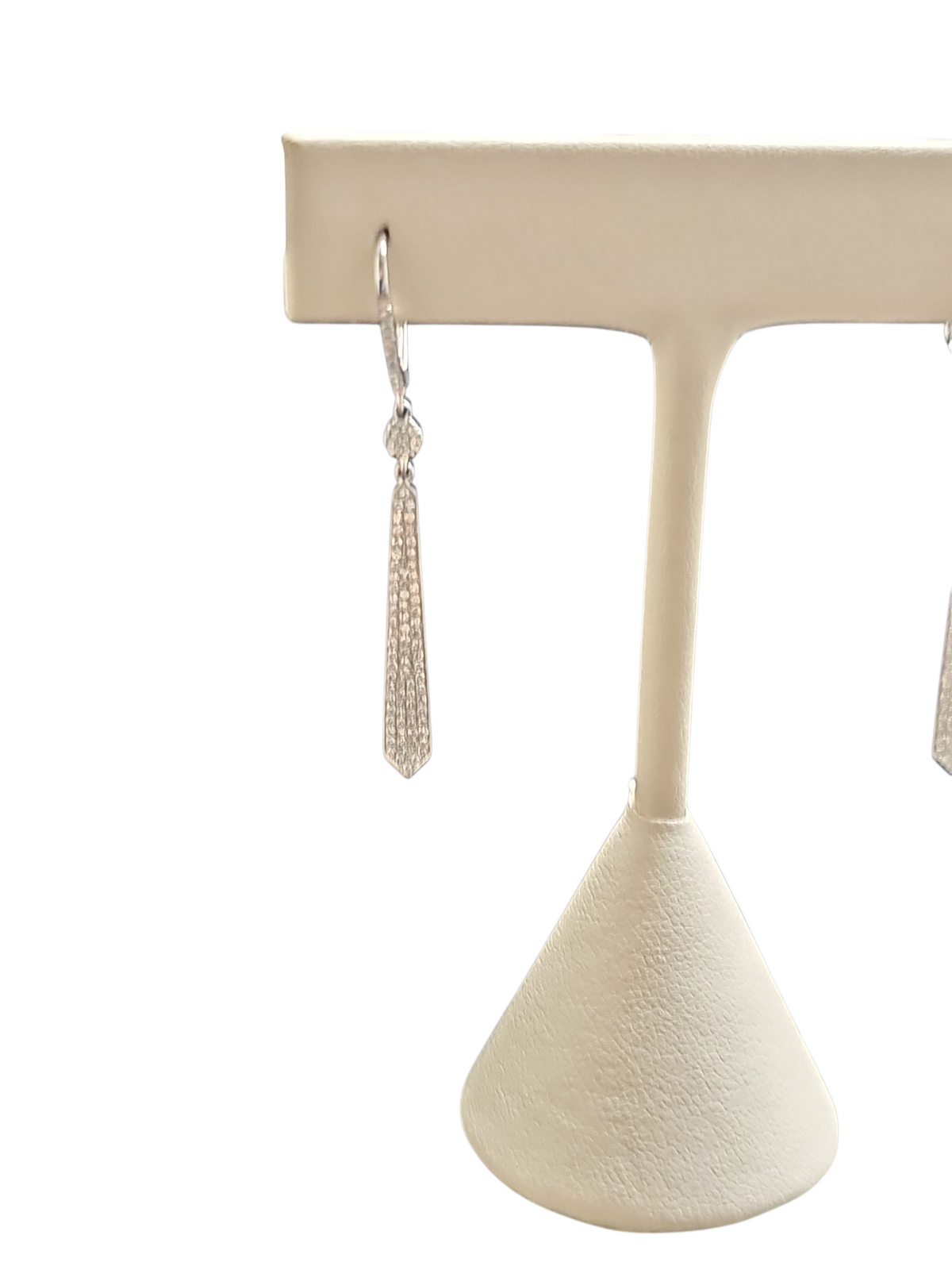 Diamond Pendant Dangling Earrings in 14kt White Gold