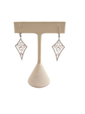 Intricate Diamond Kite Earrings in 18kt White Gold