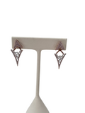 Double Arrow Baguette and Round Cluster Earrings in 18kt Rose Gold