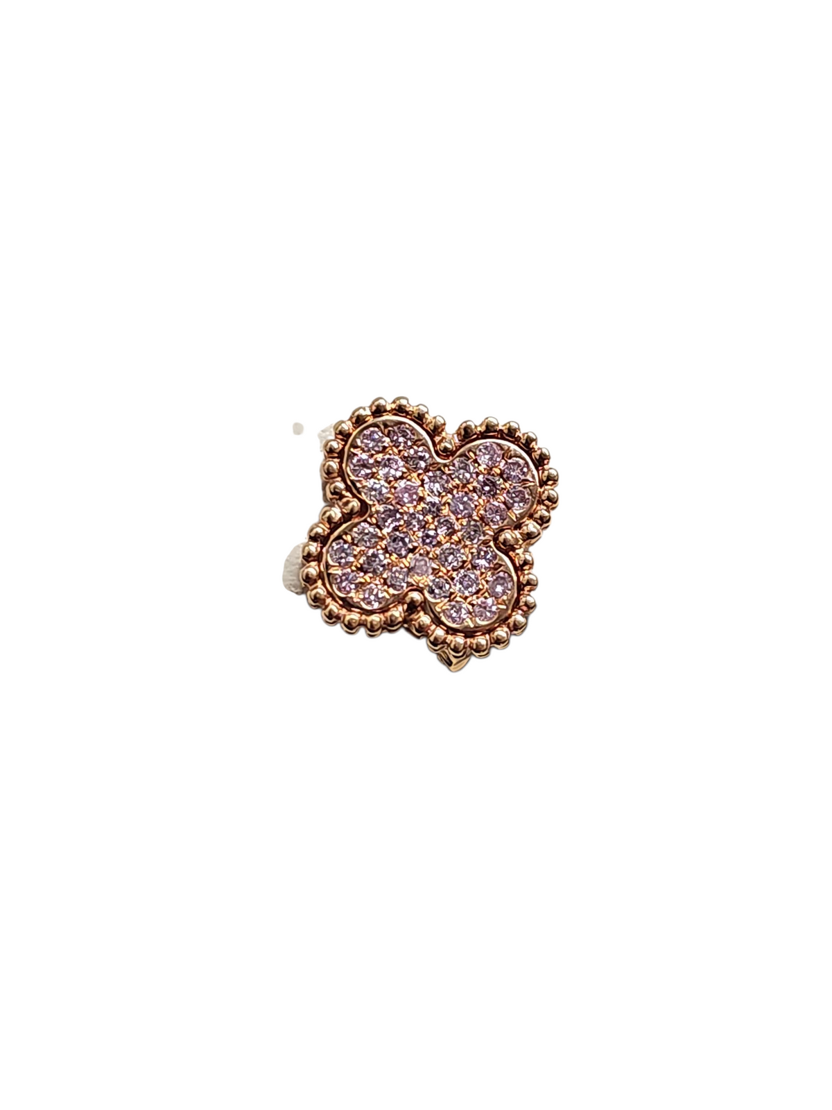 Pink Diamond Cluster Clover in 18kt Rose Gold