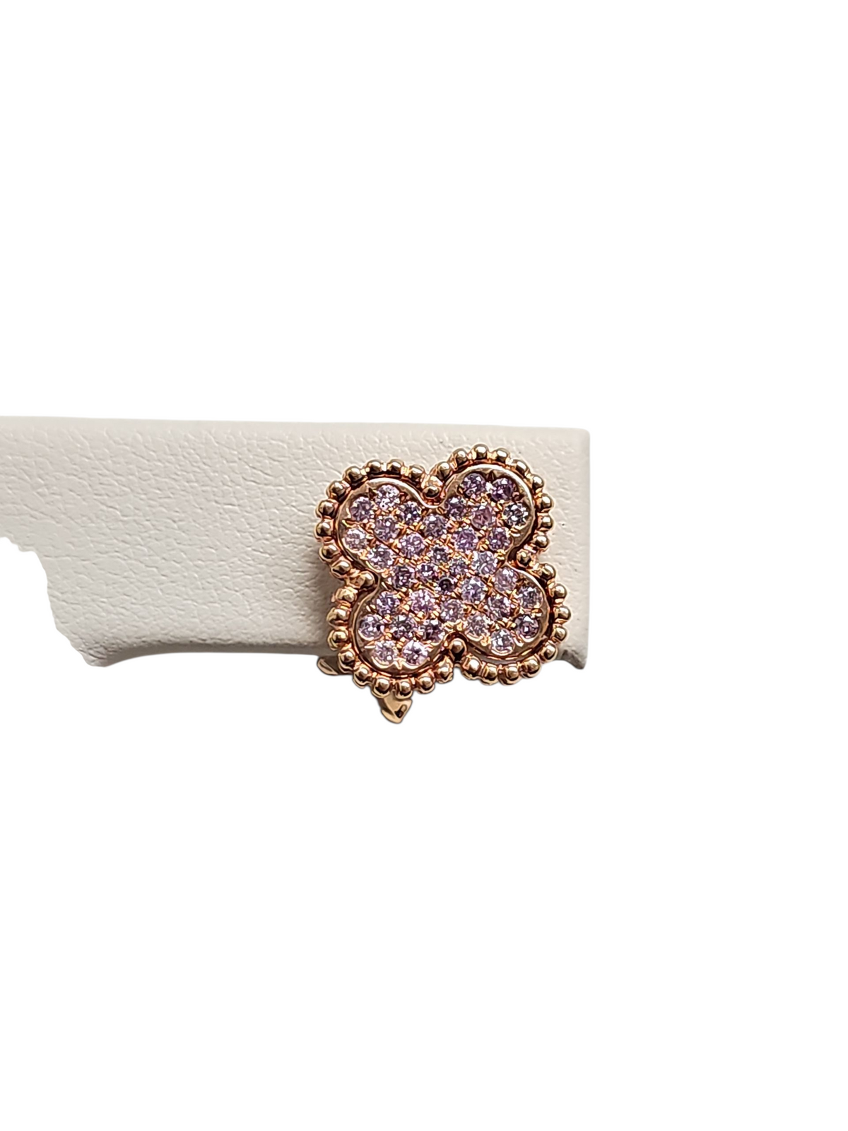 Pink Diamond Cluster Clover in 18kt Rose Gold