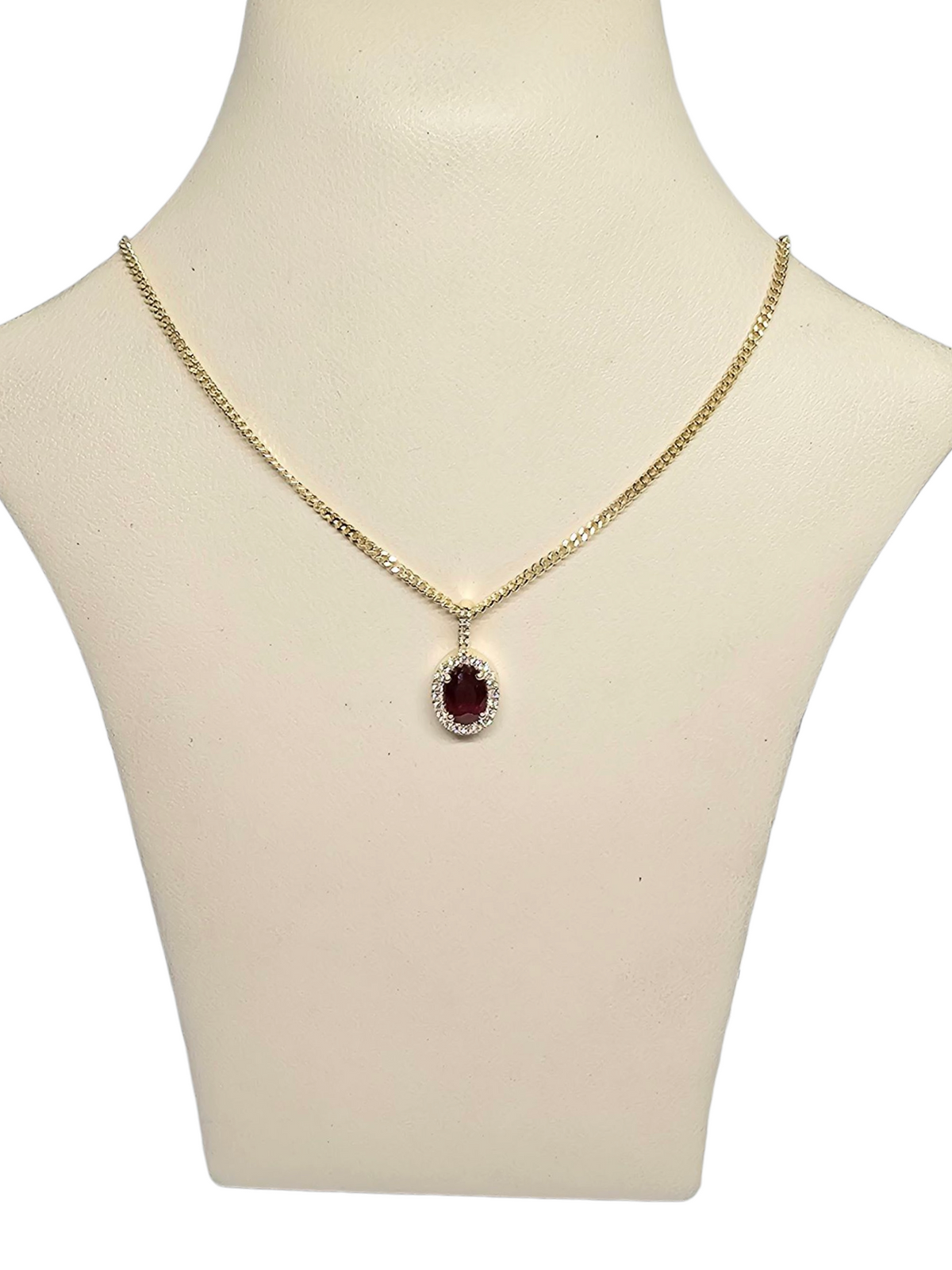 Ruby and Diamond Pendant in 14Kt Yellow Gold