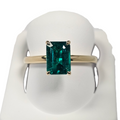 Solitaire Emerald Cut Columbian Emerald Ring in 18Kt Yellow Gold